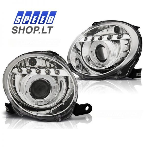FIAT 500 priekiniai LED žibintai